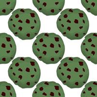 big set identical biscuit, kit colorful pastry cookie vector