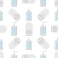 Seamless of many identical sanitizer in soap dispenser vector