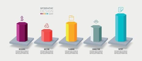 plantilla de infografía de concepto de negocio con opción. vector