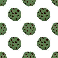 big set identical biscuit, kit colorful pastry cookie vector