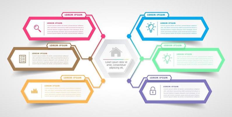 modern text box template, infographics banner