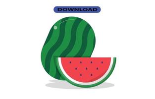 fresh and big watermelon fruit with high resolution vector