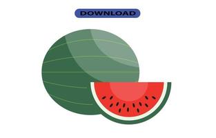 fresh and big watermelon fruit with high resolution vector