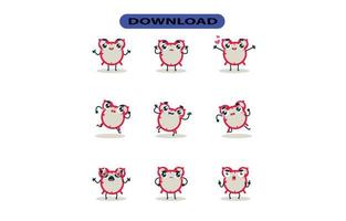 Mascot images of the alarm clock set. Free Vector