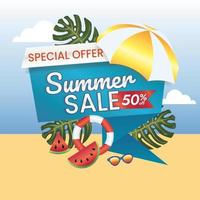 summer sale offer promotion vector