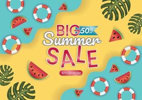 hot season summer sale promotion vector