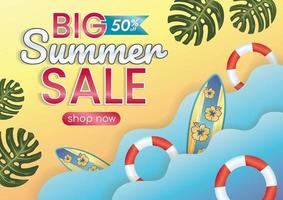 special summer offer sale promotion vector