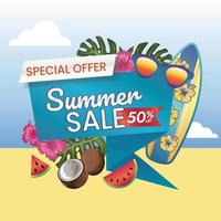 summer offer sale promotion vector