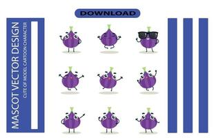 Mascot images of the onion set. Free Vector High Quality