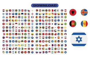 All official national flags of the world . circular design . Vector .