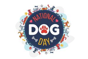 Dog day national holiday celebration logo vector