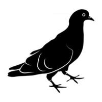 Dove glyph icon. Bird on the ground. Pigeon in black color.  Peace concept. Pacifism concept. Dove simple icon. Pigeon in flat style. Vector