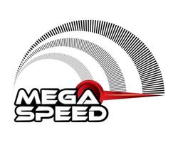 mega velocidad, vector de diseño de concepto.