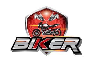 Biker, Motorcycle emblem, logo design vector. vector