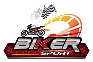 Biker, Motorcycle emblem, logo design vector. vector
