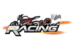 Racing Motorcycle emblem, logo design vector.