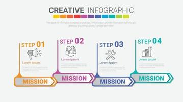 Colorful template business concept timeline arrows. vector