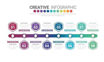 Infographic design template with numbers 8 option vector