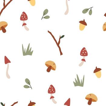 Seamless pattern with forest elements. vector