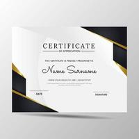 certificate template modern of appreciation template vector