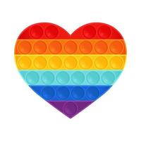 Trendy pop it fidget in Rainbow colors and heart form vector