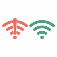 Conjunto de ilustración de vector de diseño plano de signo de icono de wifi inalámbrico.