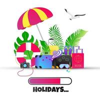 Summer holiday tropical vacation travel gradient flat style design vector