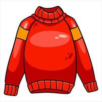 ropa de abrigo. lindo suéter rojo para mujer. ropa de otoño. vector
