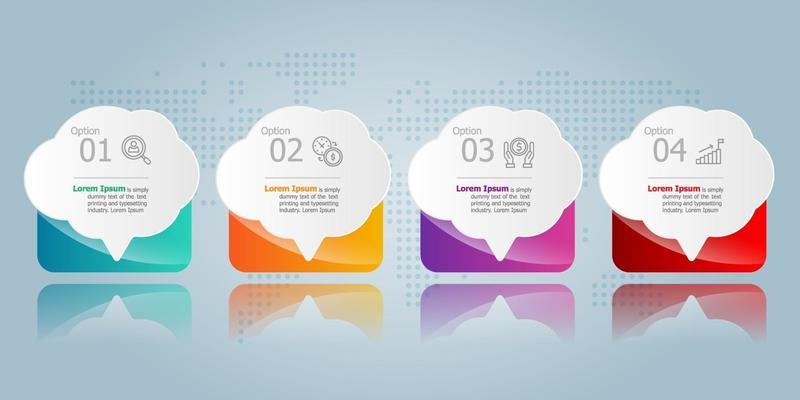 horizontal infographic presentation element template