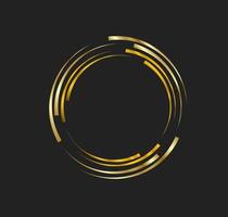 Abstract golden lines in circle form, Design element logo luxury vector