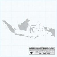 INDONESIAN blank MAPS CIRCLE LINES vector