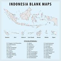 Mapa en blanco de Indonesia - Mapa de contorno de Indonesia vector