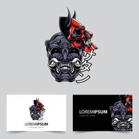 satan mask mascot logo vector