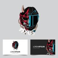 satan helmet mascot logo vector