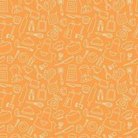 Kitchen tools and tableware. Cook. Seamless pattern. Hand drawn vector