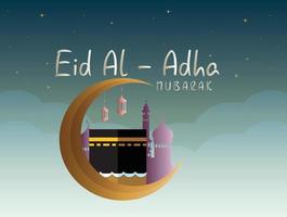 diseño de eid al adha mubarak vector