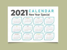 2021 Modern Calendar Design vector