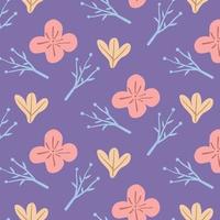 seamless pattern of flower and leaves for fabric vector