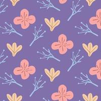 seamless pattern of flower and leaves for fabric vector