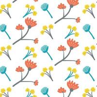 seamless pattern of flower and leaves for fabric vector