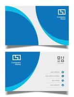 professional blue business card design vector