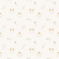 seamless pattern with carrot cake and sweets vector