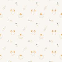 seamless pattern with carrot cake and sweets vector