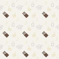 seamless pattern with dessert and bananas vector