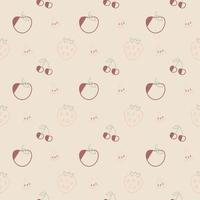 seamless background with red fruits vector