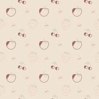 seamless background with red fruits vector