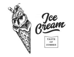 Ice Cream Retro Emblem vector