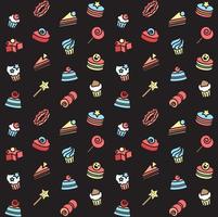 Seamless pattern of bakery and cake icons. Candy, sweet set vector