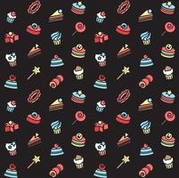 Seamless pattern of bakery and cake icons. Candy, sweet set vector