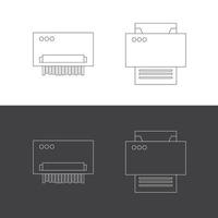 Print and shredder flat icons vector